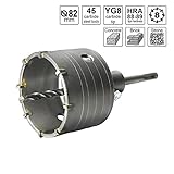 S&R Hohl-Bohrkrone Set Ø 82mm mit SDS plus Adapter 110mm...
