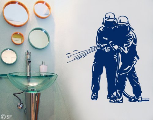Wandtattoo Feuerwehr-Männer uss281 Wandaufkleber Wandsticker Kinderzimmer 40 x 44 petrol - 4