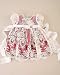 dressvip Red Christening Baptism Newborn Embroidered Satin Lace and Ribbon Dress (3-6months)