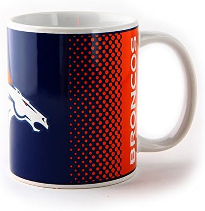 NFL Denver Broncos Official Fade Ceramic Football Crest Mug (One Size) (Blue/Red)