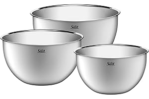 Silit Küchenschüssel-Set 3-teilig, Edelstahlschüsseln, multifunktional als Rührschüssel Edelstahl, Salatschüssel, Servierschüssel, stapelbar