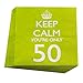 Produktbild Geburtstags-Servietten "Keep Calm You are only 50" in Apfel-Grün - 33x 33cm - 3 lagig - Geburtstags-Deko / Geburtstags-Feier / Tisch-Deko Geburtstag / 50. Geburtstag Mann & Frau / Runder Geburtstag (48 Servietten)