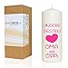 Produktbild Spruchkerze ~ Unsere besten Oma und Opa ~ pink ~ 20cm ~ 680g Ø7,5cm ~ Kerze mit Spruch ~ Brenndauer ca 70 Std