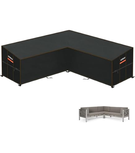 L-Vormige Tuinmeubel Hoes, Hoes Voor Hoekbank Buiten, PU-coating Van Oxford- stof, Waterdicht, Stofdicht En UV-bescherming, Geschikt Voor L-vormige Rotan, Hout (Compatible 270 * 270