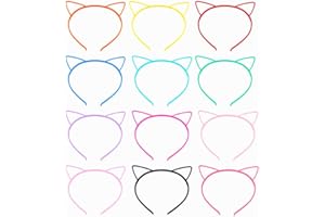 LAIYOHO 12Pcs Katze Ohr Stirnband Kunststoff Haar Hoop Haarbänder Make-up Headwear Party Haar Zubehör für Frauen und Mädchen