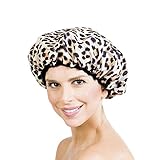 Betty Dain Stylish Design Terry Lined Shower Cap, The Socialite Collection, "safari Spots"
