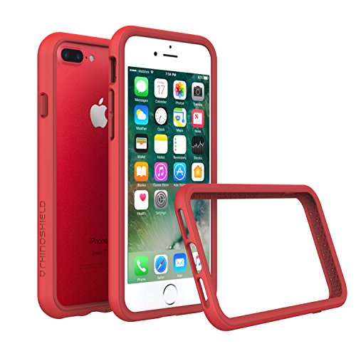 iPhone 8 Plus Bumper Funda  Also Fit iPhone 7 Plus  - RhinoShield  CrashGuard  Carcasa - Absorci  n de Impactos  ShockSpread Tecnolog  a  Case - Fino y Ligero  30 a  os de garant  a  - Rojo