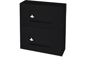 SimplyImagine Black Glove Box Holder Dispenser - Double Side Loaded Clear Acrylic Rack for Medical, Latex, Rubber, Nitrile, Exam, Disposable Glove Boxes, Gloves NOT INCLUDED