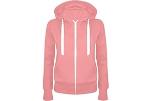 MASRIN Felpa da donna Full Zip Giacca per le mezze stagioni, in tinta unita, con cappuccio, giacca college leggera, con cappuccio, in cotone
