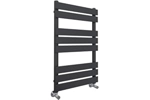 Warmehaus Toallero calefactor de panel plano gris antracita para baño, escalera, calentador de radiador, 800 x 500 mm