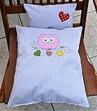  Puppe Bettwäsche Puppenbettwäsche Puppenbett Puppenwagen Kissen und Decke gefüllt weich und flauschig Handarbeit aus Deutschland 100 % Baumwolle \