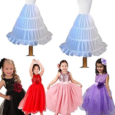 BEAUTELICATE Lange hoepelrok voor kinderen, prinsessenjurk, petticoat, onderrok, katoen, A-lijn, voor bloemenmeisjes, prinsessenjurk, bruiloftsjurk