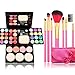 TimeSong Professional Cosmetic Makeup Palette Set Kit (Include: Eyeshadow & Blusher & Face Powder & Lip Gloss) + Makeup Brushes Set (7pcs Pink Brushes)