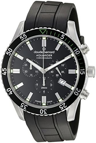 Claude Bernard Men's 10223 3NVCA NV Aquarider Analog Display Swiss Quartz Black Watch