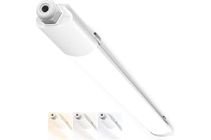 ‎PEASUR Peasur Feuchtraumleuchte LED 60CM, 3000K/4000K/6500K LED Deckenleuchte Röhre 18W 1980LM Leiste Flach, IP65 Wasserfest Lampe Lichtleiste für Werkstattlampe Kellerlampe Leuchtstoffröhre