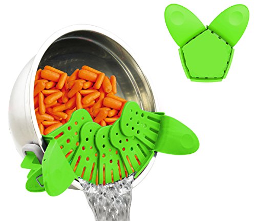 SEIHER UNIVERSAL FALTBARES SIEB NUDELSIEB INNOV4TO: Anpassbar an alle Größen von Töpfen Pfannen & Schüsseln, Abgießhilfe zum Anklippen, hitzebeständig, praktisch, innovativ, spülmaschinenfest • Nudeln Obst Gemüse und Lebensmittel aller Art • Topfsieb, Nudelsieb, Kochsieb