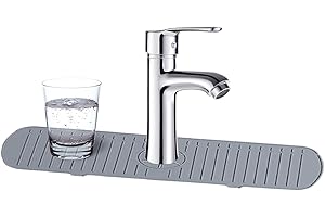 Povanjer Silicone Faucet Splash Guard, Faucet Drip Catcher Tray, Sink Splashback Mat, Drip Guard Countertop Splashback, Drip Mat