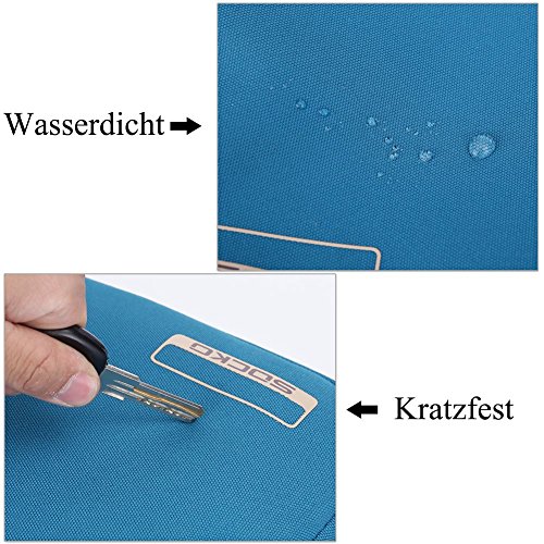 SOCKO 17,3 Zoll Mehrzweck Laptop Rucksäcke Reiserucksack Wanderrucksäcke College Studenten Rucksack Business Henkeltasche Aktentasche Schultertasche Umhängetasche mit Griffe und Tragriemen für 17 – 17,3 Zoll Laptop / Notebook / Macbook Computer,Grau-Blau - 6
