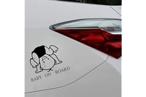 HANDMADE BY STUKK Calcomanía divertida de vinilo para ventana, diseño de bebé a bordo, 15 cm x 11,5 cm