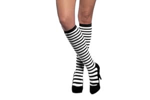 WOOOOZY Strümpfe Geringelt, lang, schwarz-weiß, 36-41