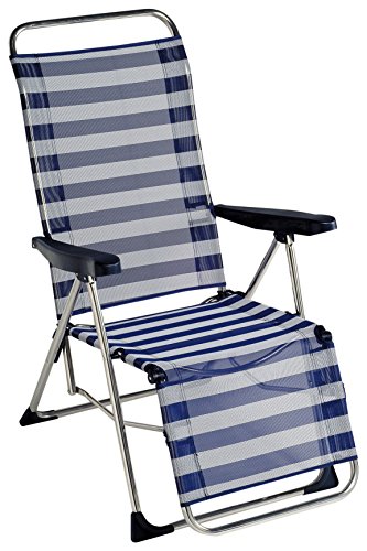 Manufacturas Alco-480ALF-0056 Relax fibreline, pata cerrada Color rayas azules y blancas 103x65x14 cm 1-48056