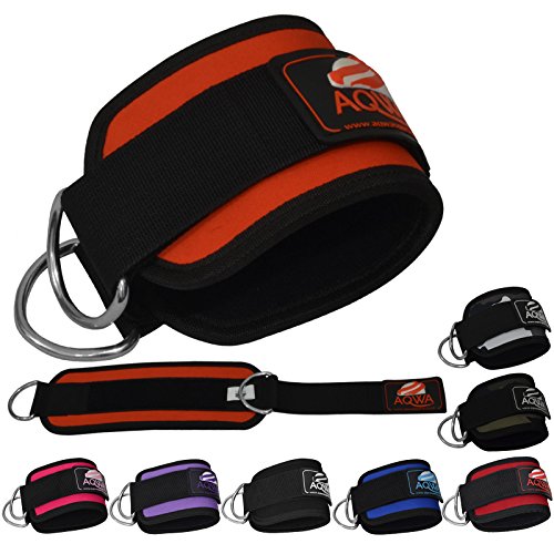 AQWA correas correa de tobillo puños entrenamiento puño cable máquina D anillo levantamiento fijación Multi gimnasio polea pierna muslo (se vende por separado), naranja