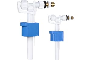 PORFOYO 2 valvole di riempimento per cassetta di risciacquo, G3/8" e G1/2" in ottone connettore cassetta di ricambio, valvola di riempimento universale per WC, parti di ricambio per valvola a galleggiante