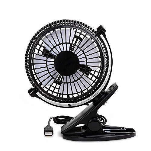 LYHY USB Clip Desk Fan Mini USB Personal Cooling Fan Mesa portátil Ventilador electrónico Rotación de 720 ° para el Dormitorio de la Oficina en casa Dormitorio, etc.-Black
