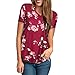 Produktbild Blusen Damen Kurzarm T-Shirt mit Blumendruck Casual Bluse Tops Festlich Oberteile Strand Shirts Bequem Streetwear Sommer Oberteile ABsoar