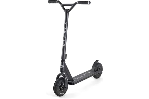 Osprey Dirt La Trottinette Tout-Terrain et Descente Adulte/Ados - Avec Plateau Aluminium Épais, Guidon BMX Acier Chromoly, Pneus 200 mm Crampons Caoutchouc Profonds, Frein acier Inox - en 5x Couleurs