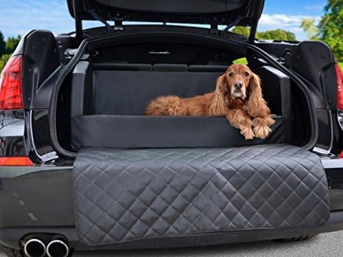 Auto Car Boot Protection for Horses, Car Protective Blanket Dog Bed in Black Faux Leather