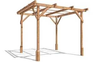Dunster House Wooden Pergola 2 x 2 Metres Garden Plant Frame Kit Utopia