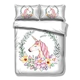 ❤Las fundas nórdicas de patrón de unicornio bien diseñadas hacen de su habitación un espacio colorido y hermoso. La mejor decoración agrega mucha calidez y romanticismo a tu dormitorio.