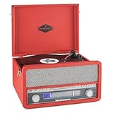 auna Belle Epoque 1907 tocadiscos minicadena retro con Bluetooth (USB,...