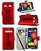 Price comparison product image MobiBax Huawei P20 Lite (2018) 5.84" Screen - Vibrant Attractive Printed Wallet Case Cover By Creative Fresh Pattern Design with Integrated Stand & Large STYLUS Pen - Red Telephone Booth Box