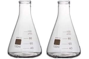 Rocwing Graduata Conica Erlenmeyer Beuta in Vetro Boro 3.3 (100ml, 2 in a pack)