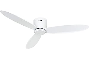 CasaFan Eco Plano II Deckenventilator, energiesparender DC-Motor, weiß, 132cm