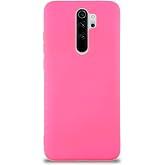 KZY İletişim Xiaomi Redmi Note 8 Pro ile Uyumlu Kapak İ&ccedil;i Kadife Lansman Silikon Kılıf - Neon Pembe