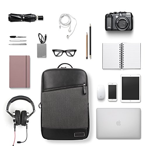 WIWU 15 Zoll für MacBook 15,4″ Damen Herren Rucksack Business Backpack Laptop Tasche Daypack Tagesrucksack zur Arbeit und Uni Slim Eleganter Stil (Grau, 15,4 Zoll) - 7