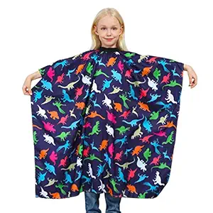Sylfairy Kids Haircut Cape, Dinosaur Waterproof Barber Cape Cover with Adjustable Snap Closure, Hair Cutting Cape Barber Apron Perfect for Kids(Dinosaur)