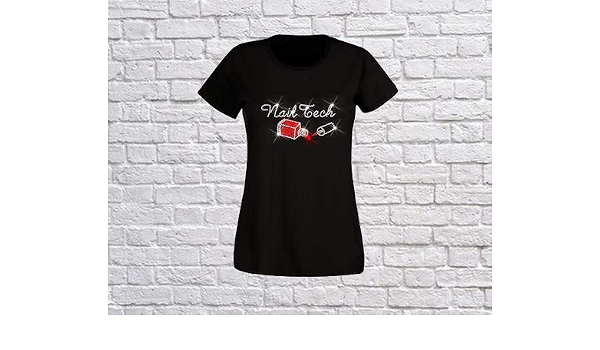 Nail Tech Rhinestone Crystal T Shirt 