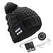 Price comparison product image CestMall Unisex Bluetooth Hat Headset Cap Knitted Music Beanie Hat with Wireless Bluetooth Headphones for Fitness Exercise Running Walking Dog Winter Sports - Black