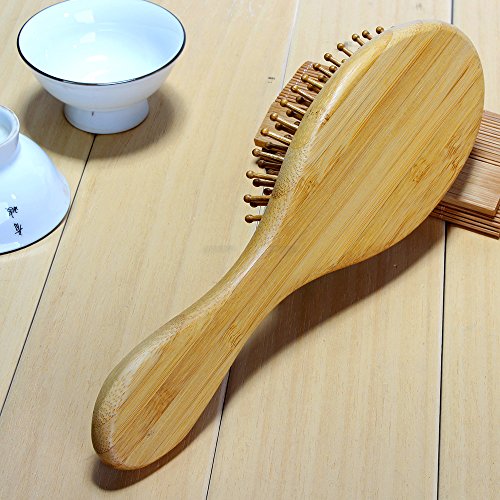 Neverland Sandelholz Haar Bürste Antistatische Detangling Massage Haar Haarkämme Hölzerne Borste Gepolsterte organische handgemachte Haarbürste - 5