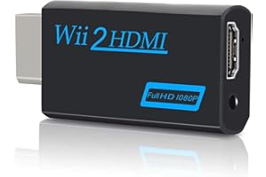 YYANG Wii to HDMI Converter, Wii to HDMI Adapter, Wii Game Console to HDMI Connector 720P 1080P 60hz Video & 3.5mm Audio Output - Supports All Wii Display Modes - Black