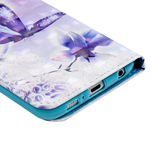 Lanveni S6 H  lle  Handyh  lle f  r Flip Case Cover PU Lederh  lle Schutzh  lle Magnetverschluss Ledertasche mit Stander Function Brieftasche Card Slo