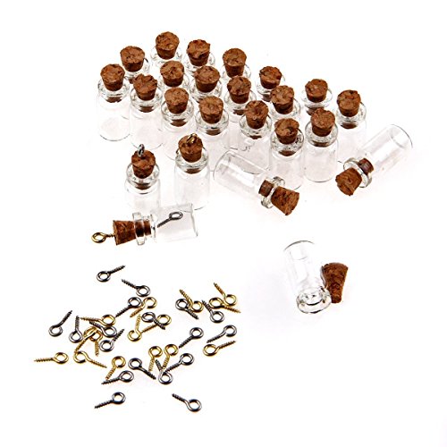 TININNA 100 Stück 0.5ml Mini Klein Glasfläschchen mit Korkverschluss Glasflaschen Mini Vials Fläschchen mit Korken