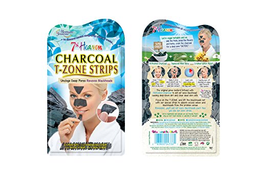 7th Heaven Women's Activated Charcoal T-Zone Strips for Ultra Clear Pores, Contains 1x Forehead Strip, 1x Nose Strip and 1x Chin Strip, 0.021 Kg