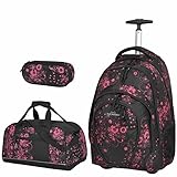 Hauptfach ( weitöffnend ) mit 2-Wege Zipper Reißverschlüße + Etui Hauptfach mit Reißverschluß, viel Stauraum innen