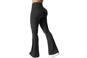 Zaayo - Leggings svasati da donna, con scollo a V, a vita incrociata, pantaloni per yoga e allenamento, pancia piatta
