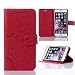 Produktbild GomoBuy® iPhone 7 Plus Hüllen Solide Schwarz Drucken(Schmetterling Weinstock)PU Ledercase Tasche Hüllen Schutzhülle Muster Design Etui Brieftasche Ledertasche mit Handschlaufe Neu Zubehör im Bookstyle Cover (Rote)